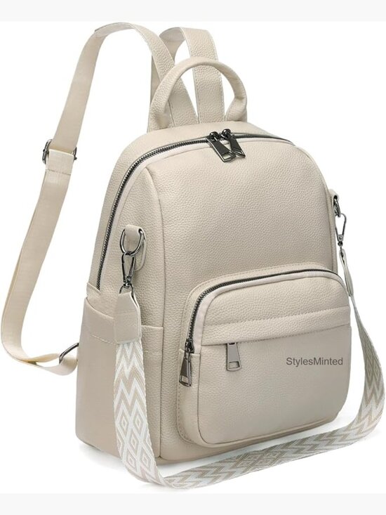 Vegan Leather Mini Backpack Shoulder Bag Lightweight Travel  display picture 1